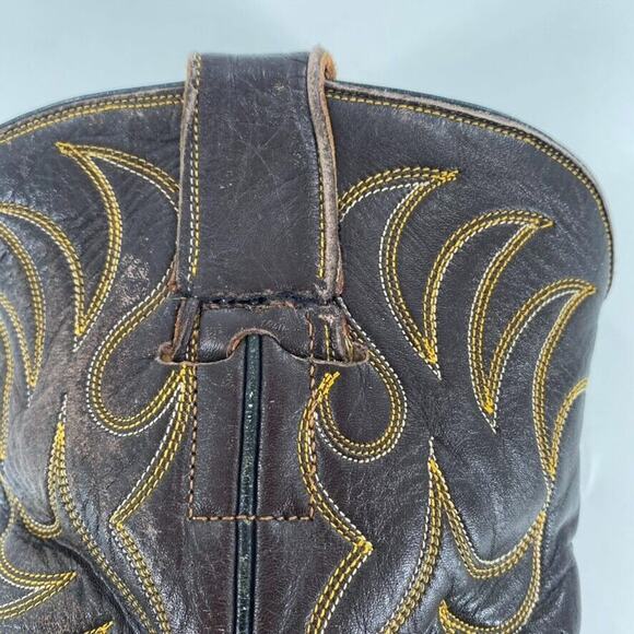 Hyer Vintage Two Tone Western Cowboy Boots Mens Brown Sz 9 Pointed Toe Wingtip‎ - Picture 11 of 11
